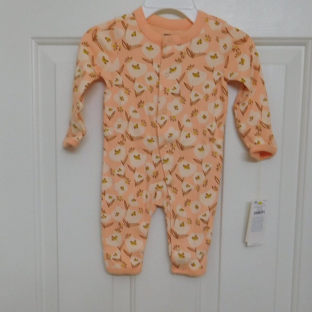 NWT Tea Collection Anemone Floral Snap Pants Romper sz 0-3 Months